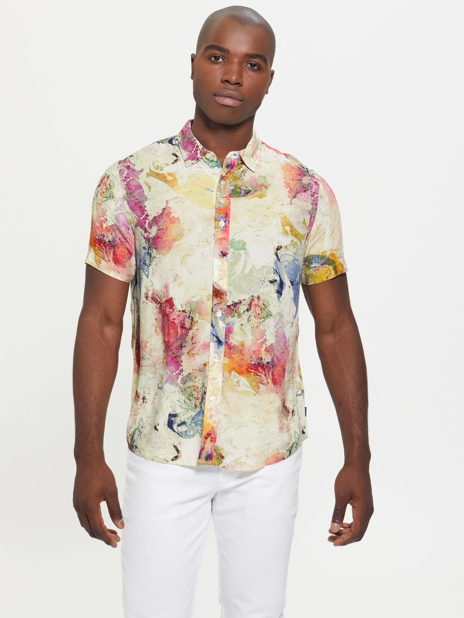 Shop GUESS Online Marble Shirt