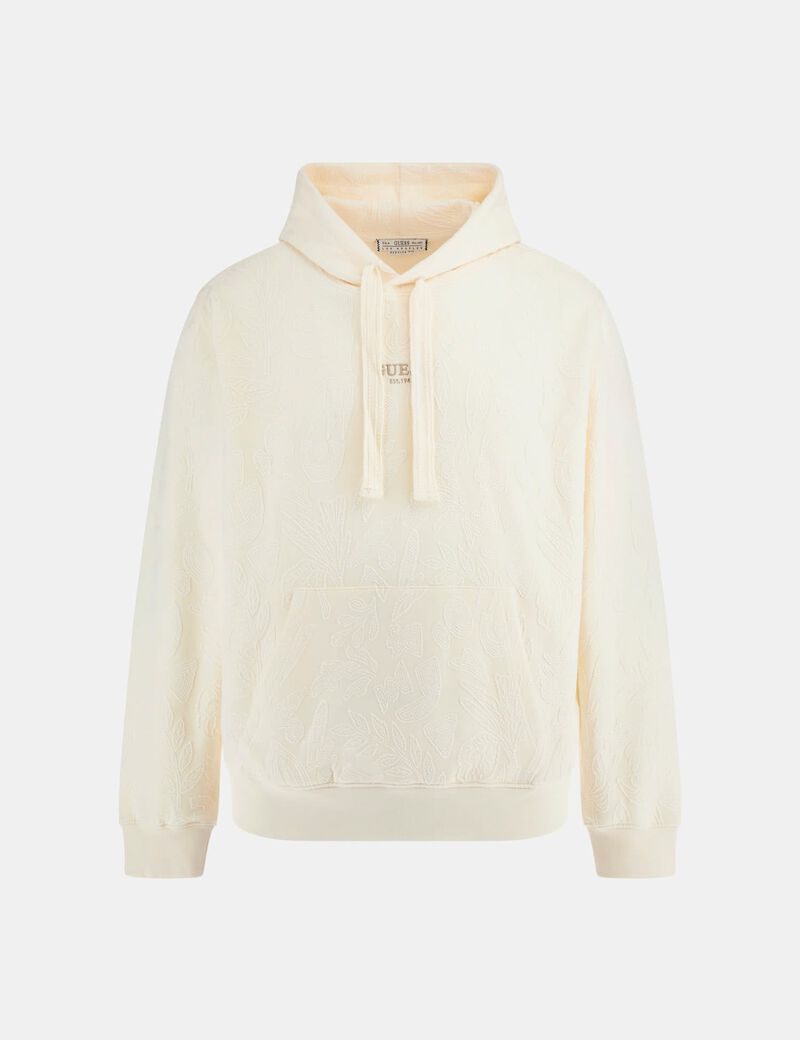 سترة جاكار بغطاء رأس وشعار الماركة