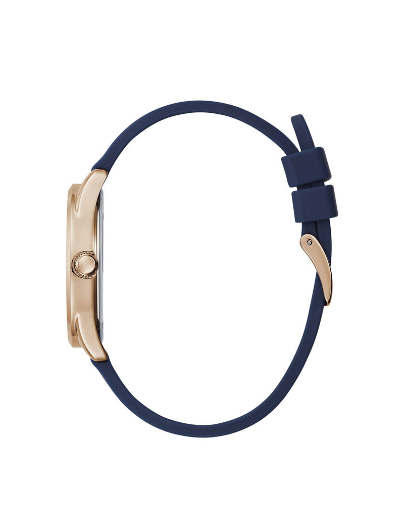 Rose Gold And Blue Analog Logo Watch