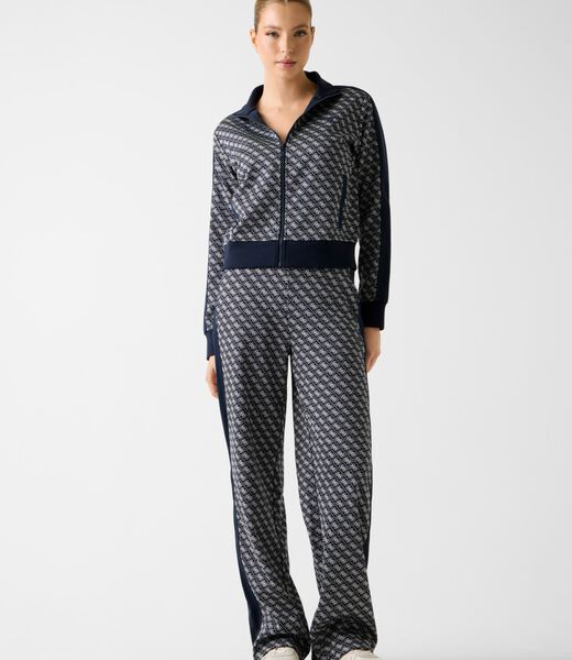 Printed logo full-zip sweater