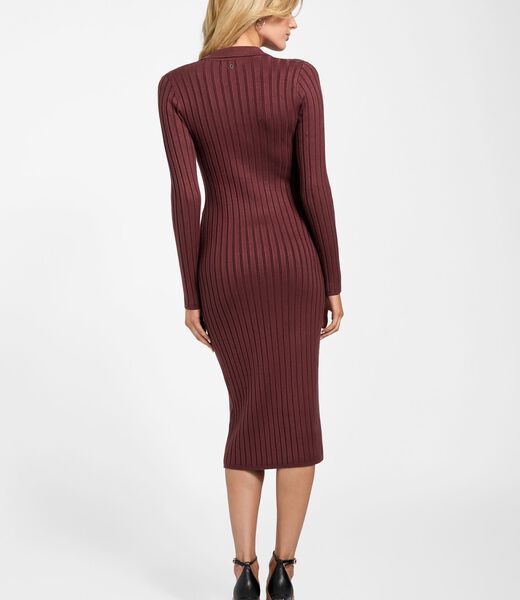 Rib-knit midi sweater dress