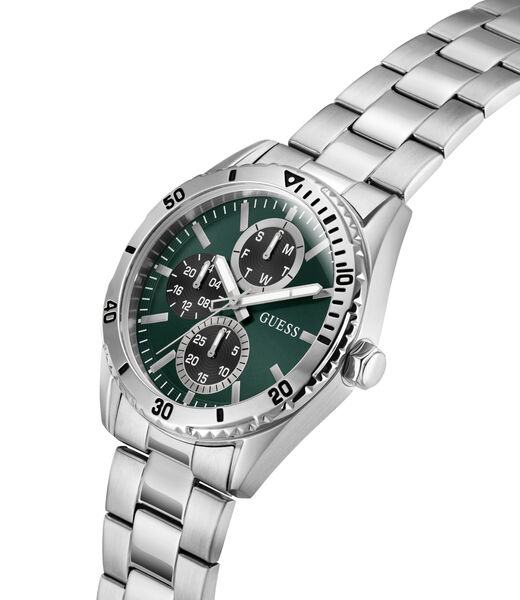 Mens Silver Tone Round Analog Watch