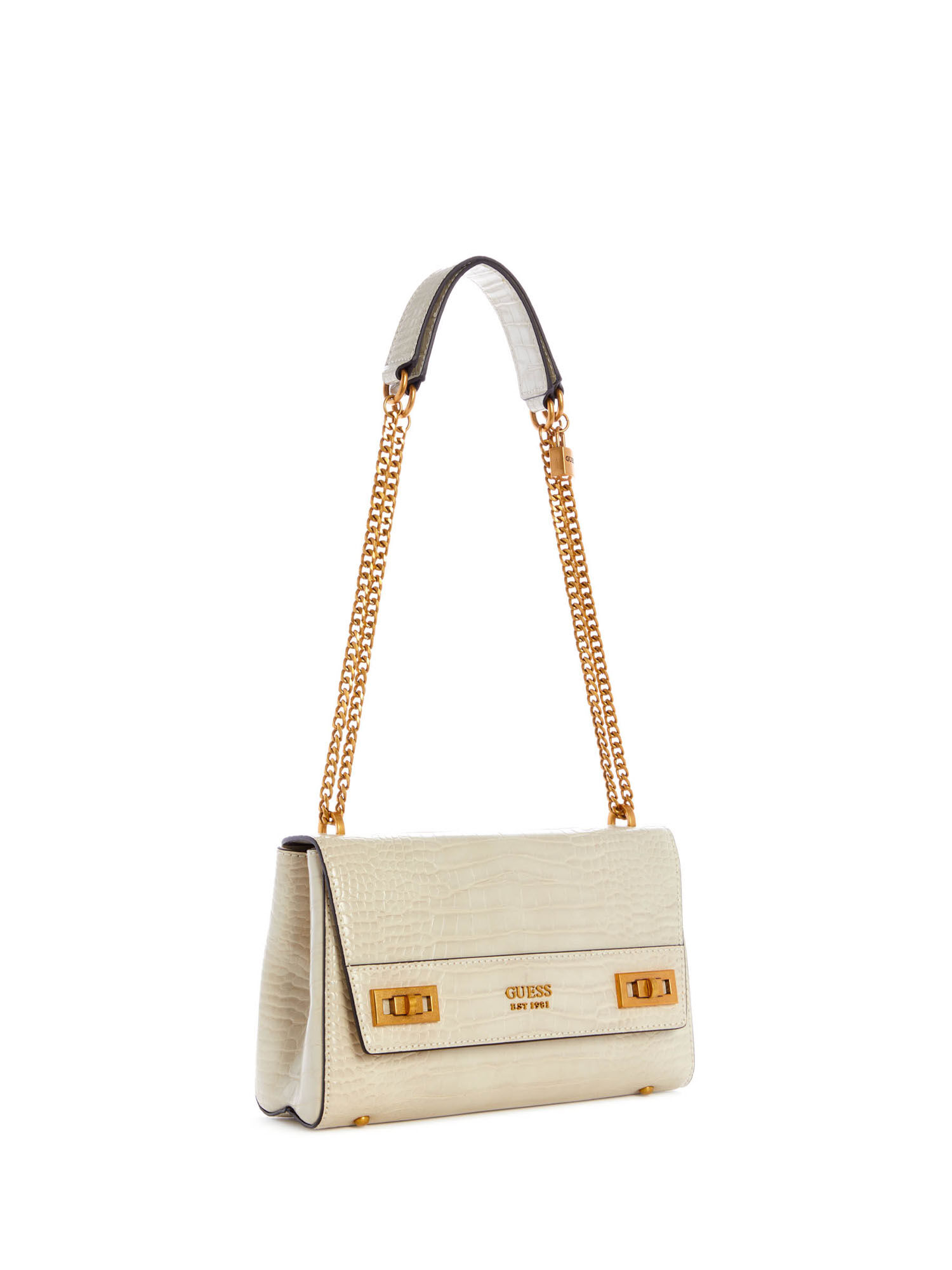 Shop GUESS Online Katey Croc Shoulder Bag
