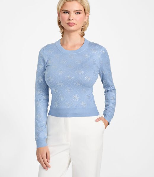 Logo rhinestones sweater
