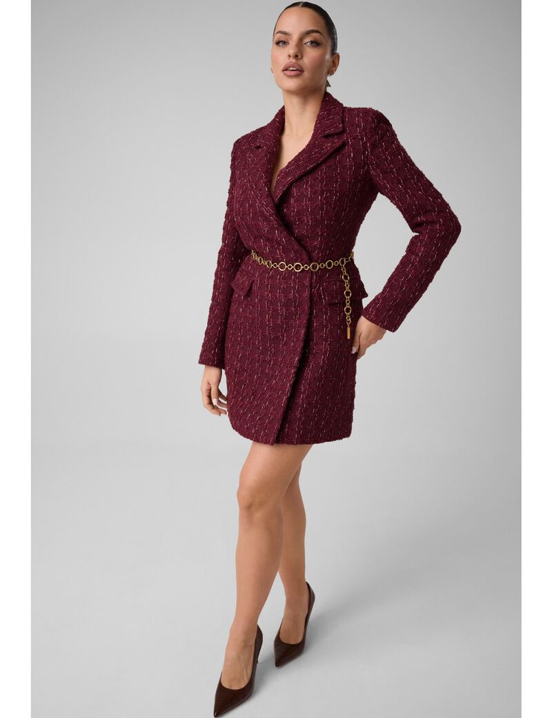 جيس tweed blazer belted dress