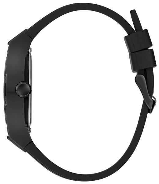 Blk Cs Transparent Black Mf Cut Thru Dial W Snake Detail Blk Silicone Strp W Red Stitch