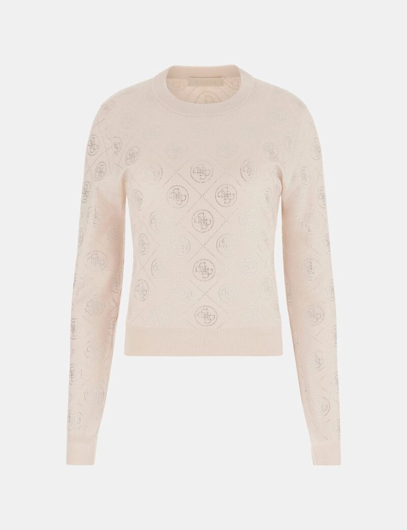 Logo rhinestones sweater