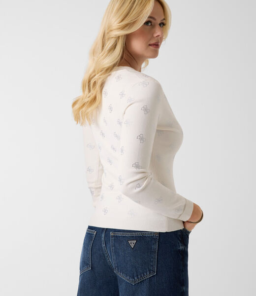 4G logo rhinestones cardigan