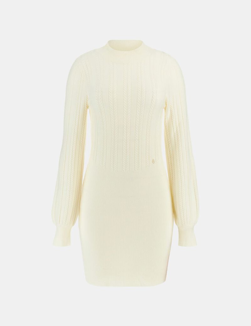 فستان قصير من الصوف المحبوك