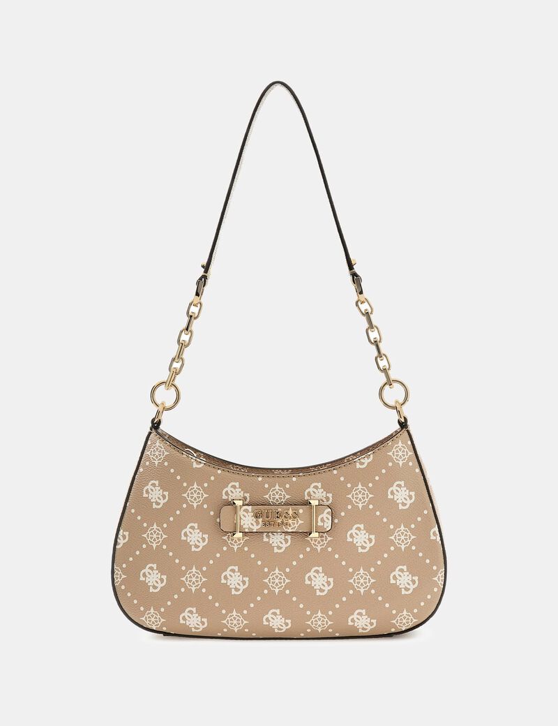 CARRIE LOGO TOP ZIP SHOULDER BAG