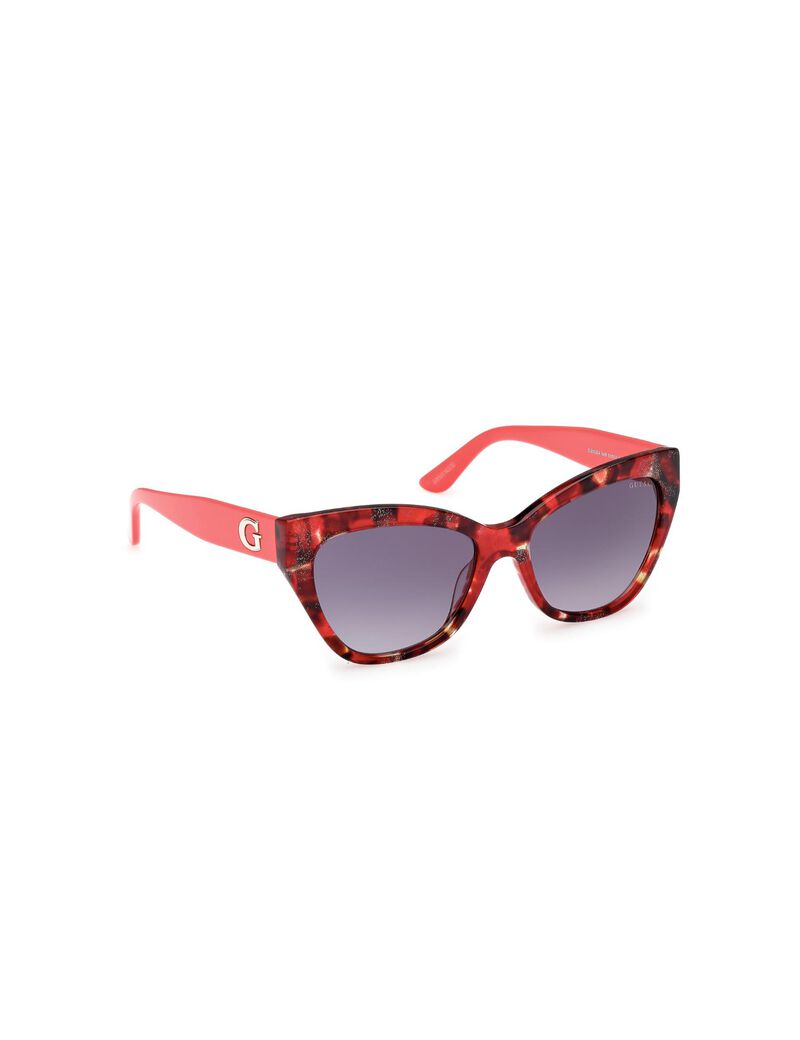 Square red gradient smoke sunglasses