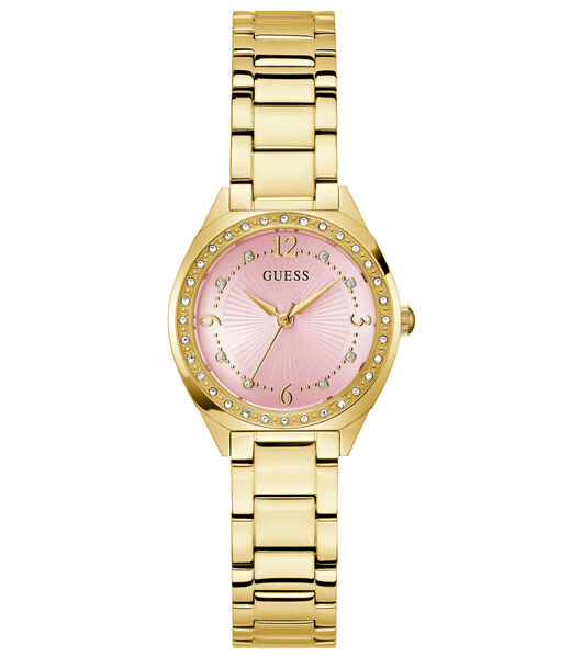 Ladies Yellow Gold Tone Round Analog Watch