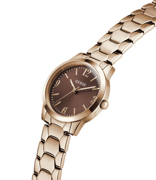Ladies Rose Gold Tone Round Analog Watch