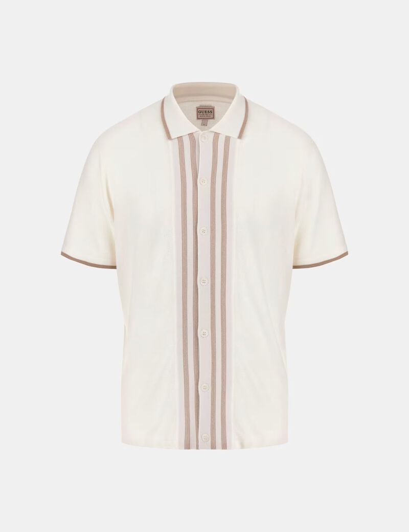 Button-front polo sweater