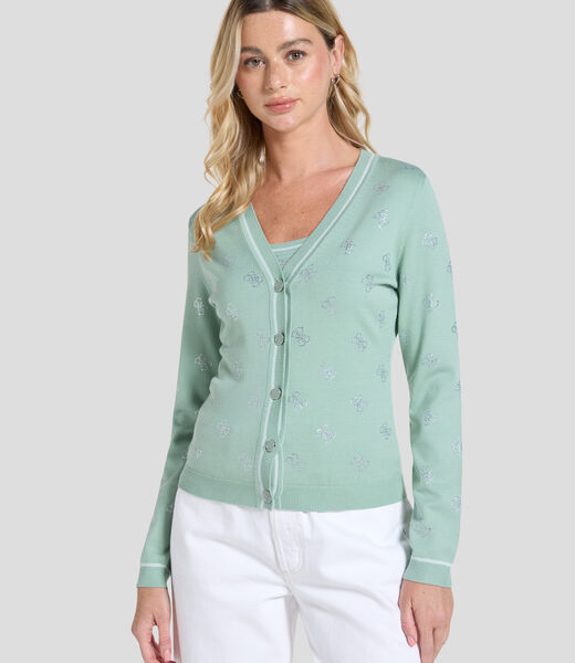 4G logo rhinestones cardigan