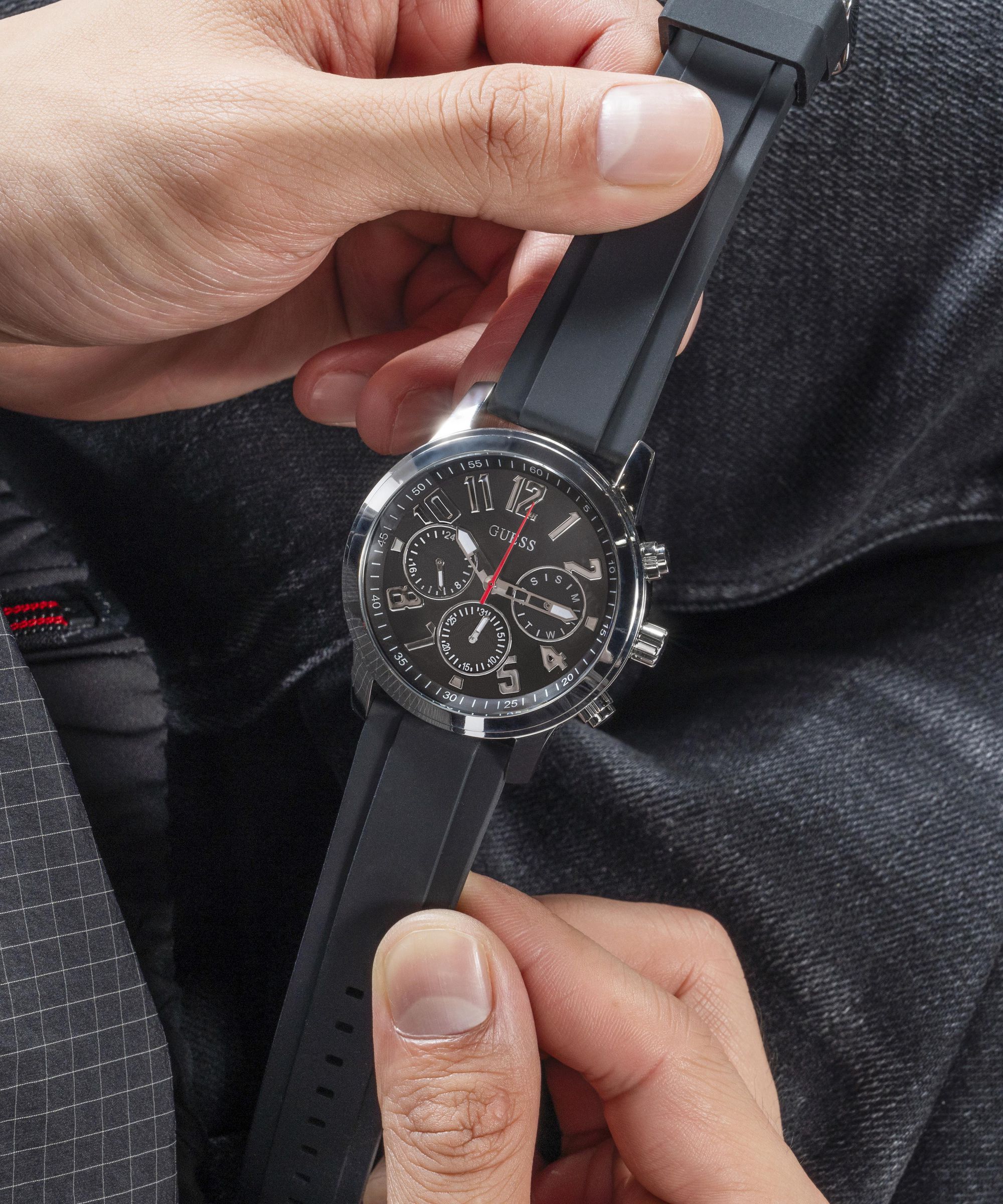 Shop GUESS Online Silicone multi function watch