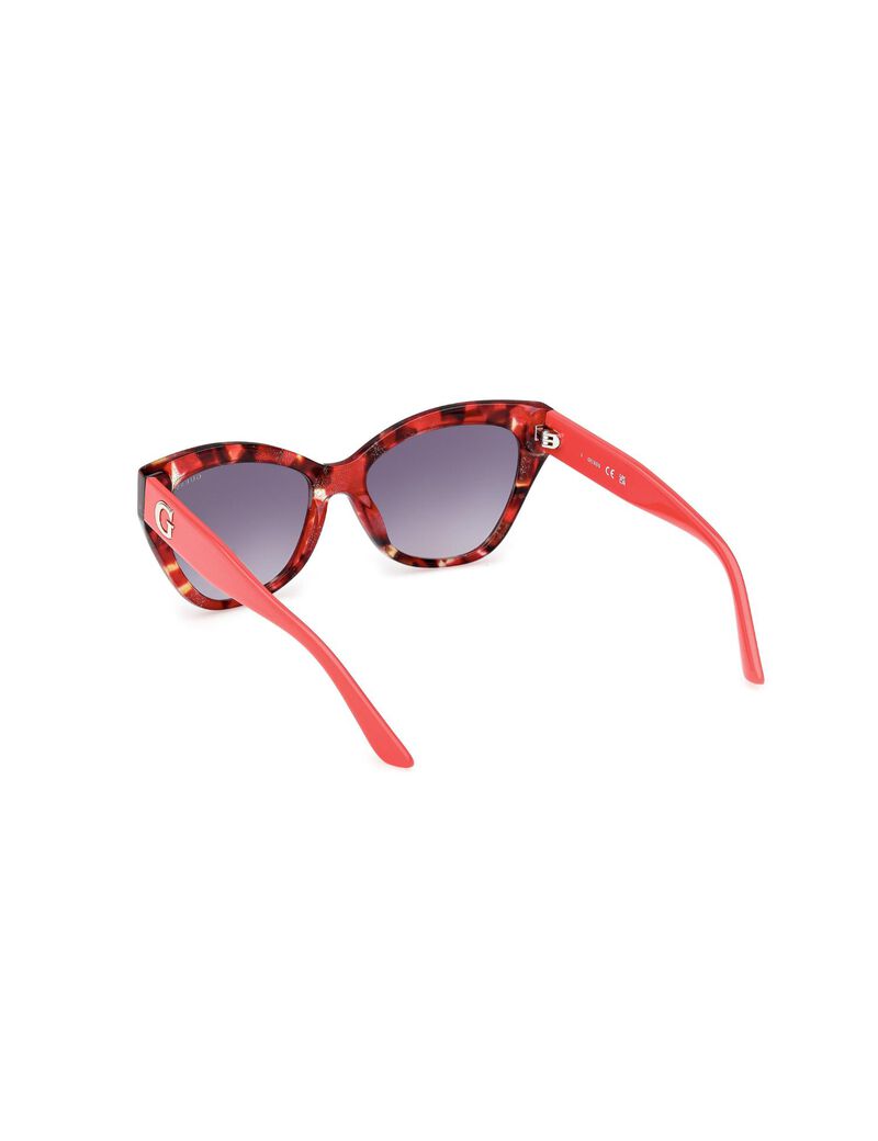 Square red gradient smoke sunglasses