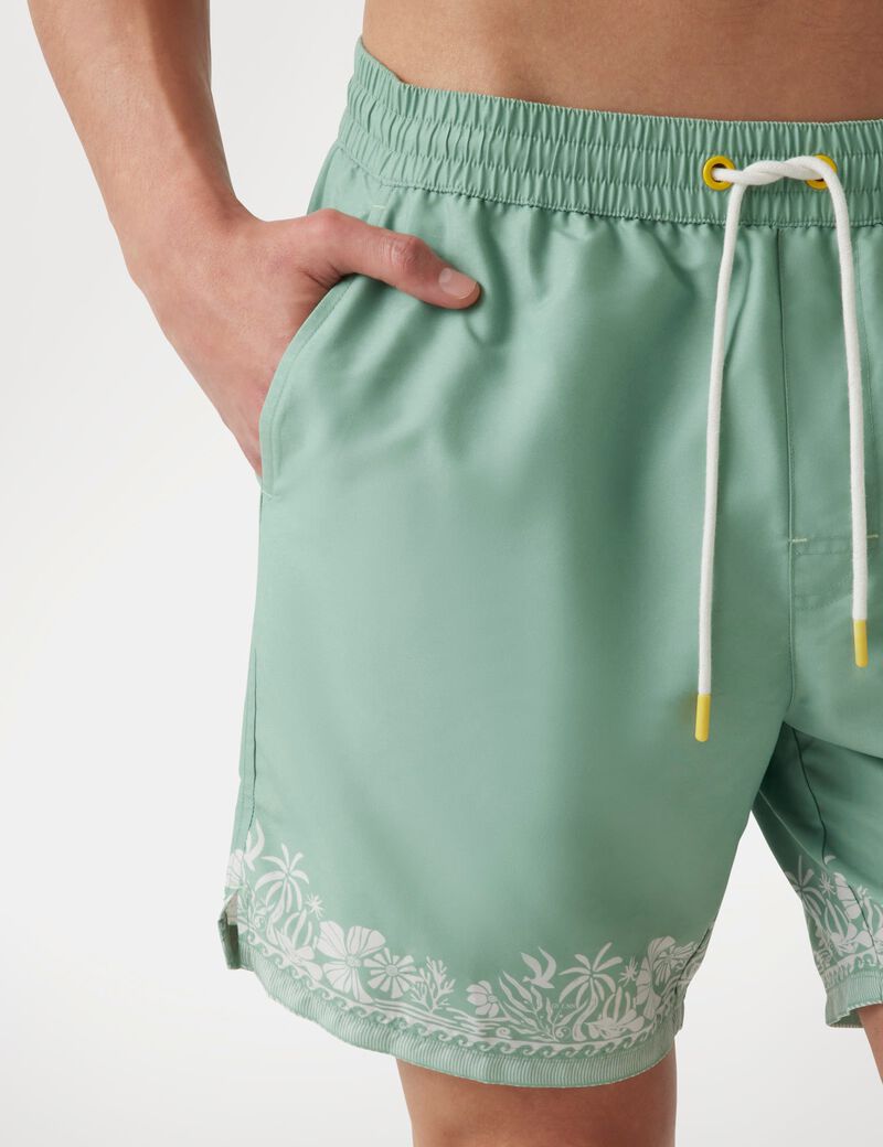 Twill swim trunks