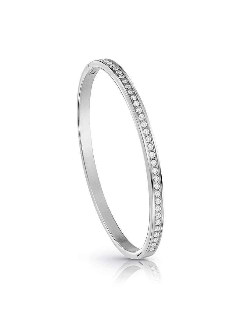 Shop GUESS Online Clear Bangle Silver