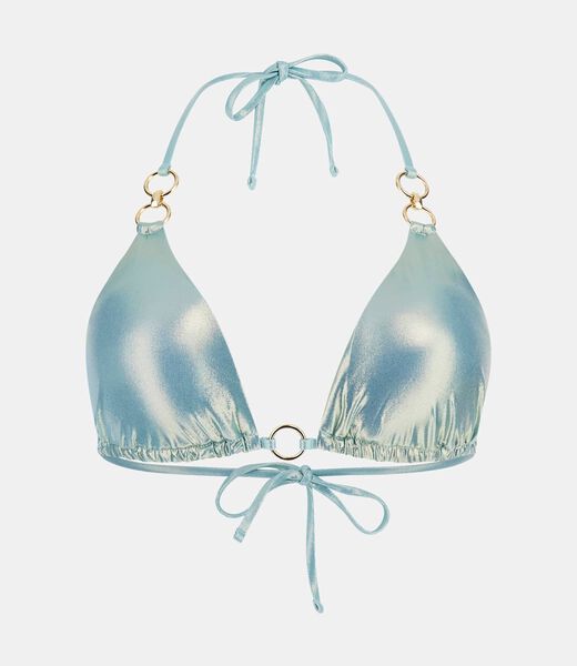 Metallic effect triangle bikini top