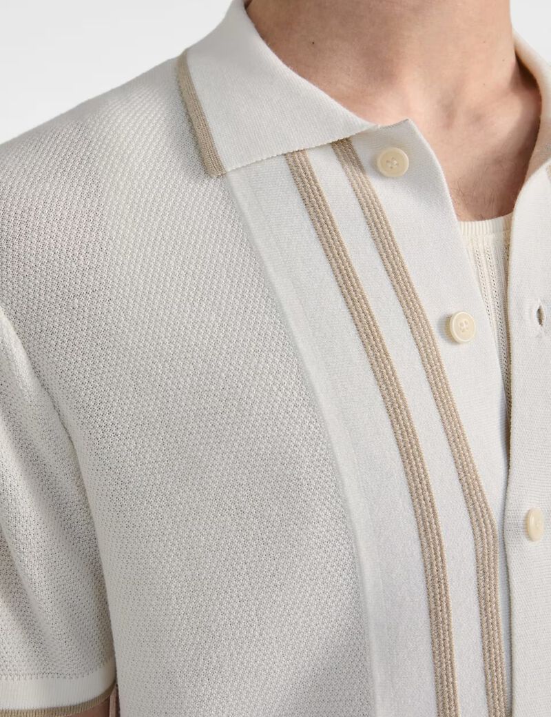 Button-front polo sweater