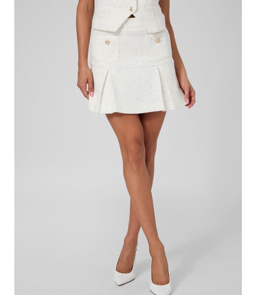 جيس pleated tweed mini skirt