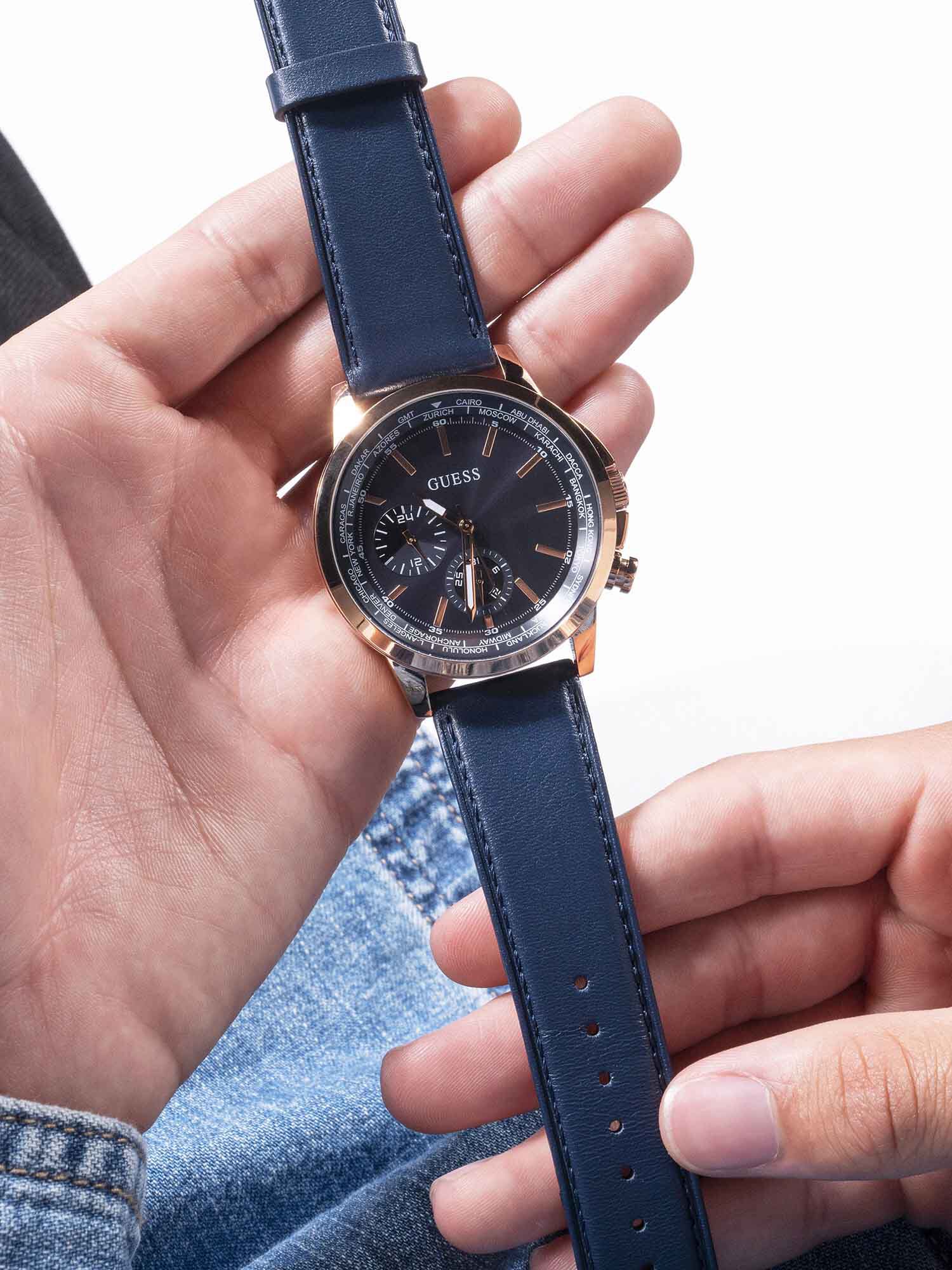Guess leather watch price top