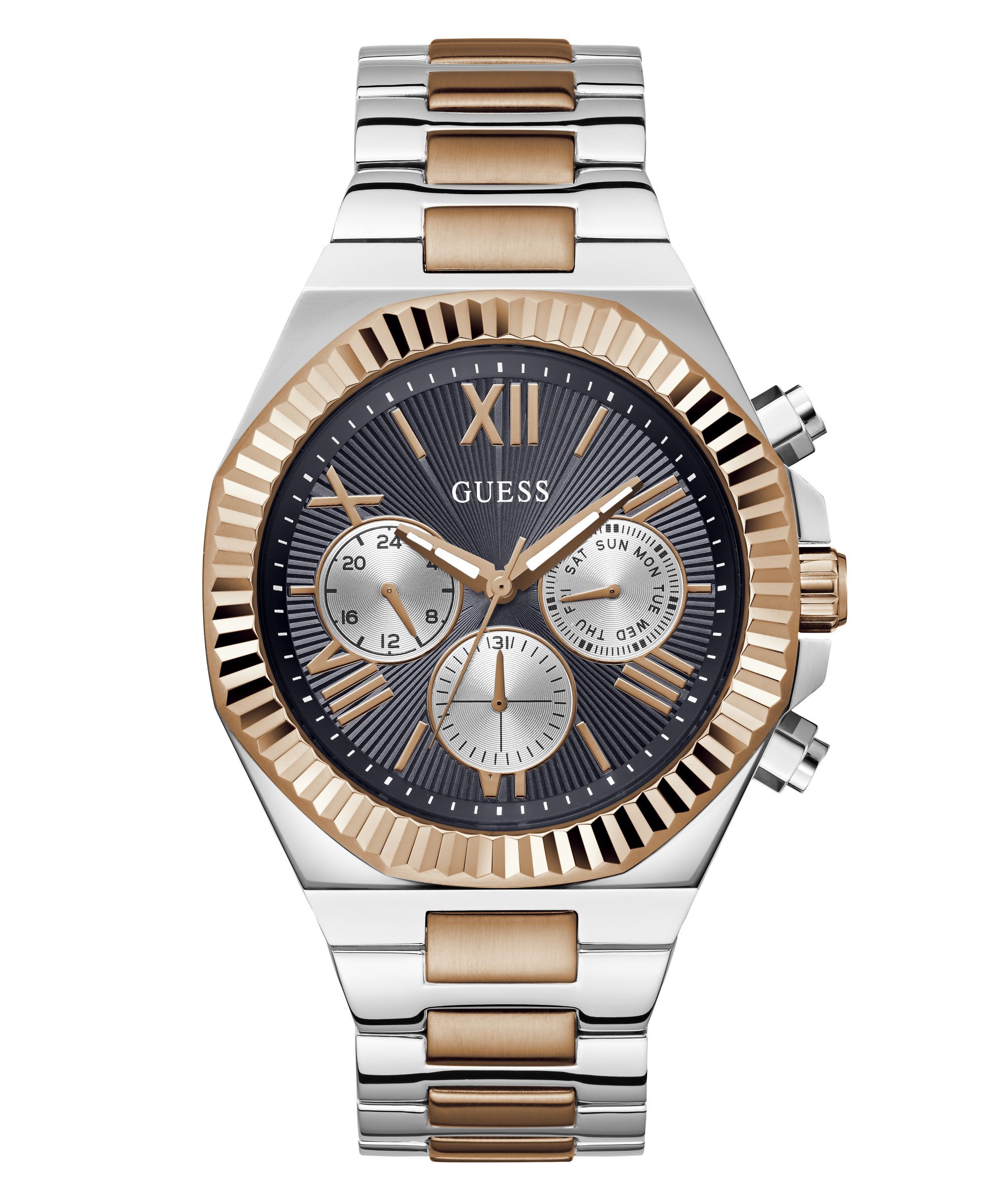 2 Tone Quartz Analog Recycled Steel Watch