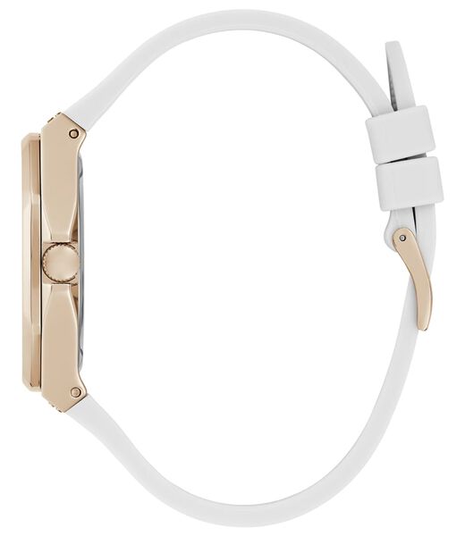 ساعة كوارتز بيضاء تناظرية من السيليكون