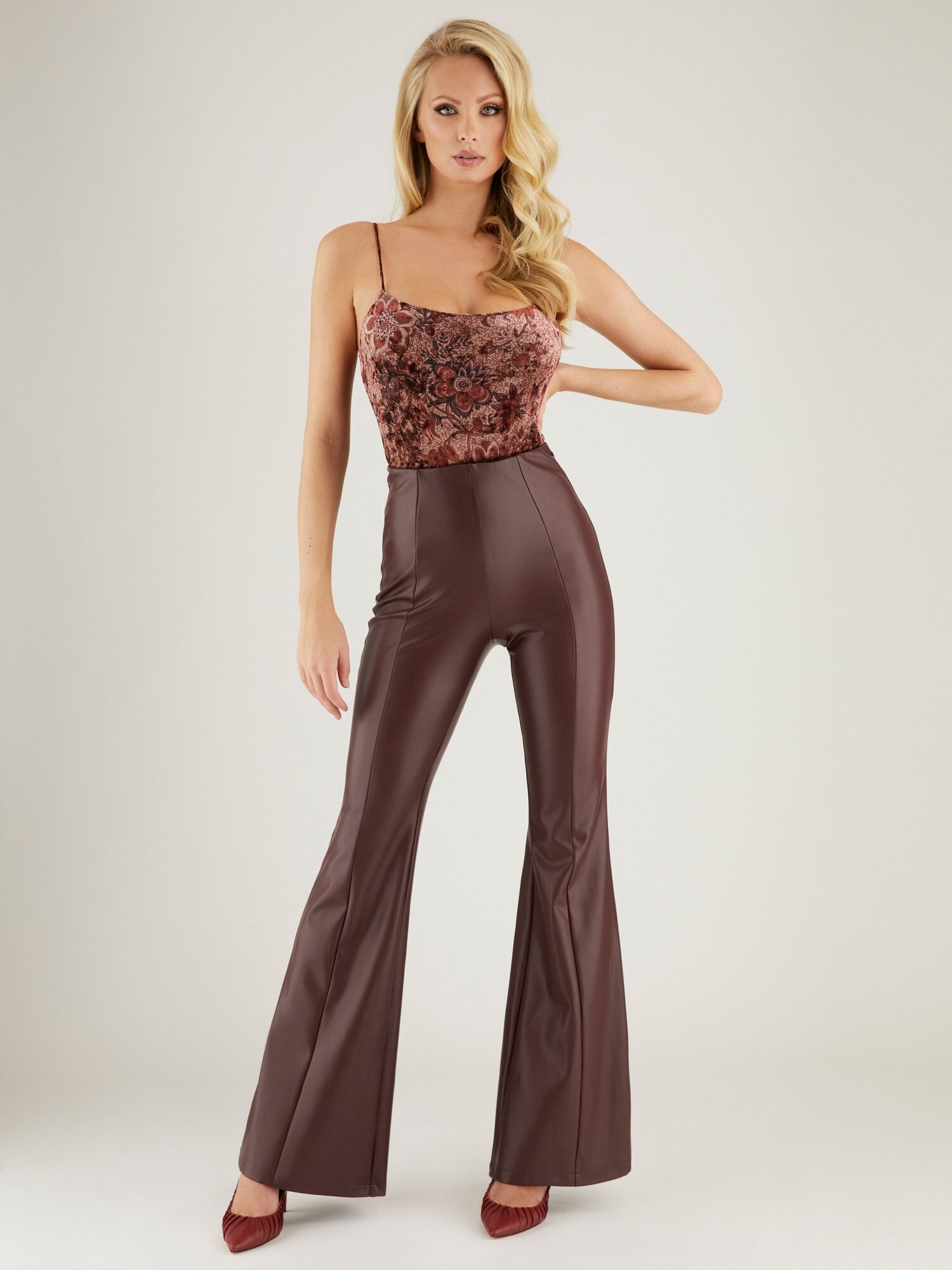 Guess faux leather pants discount