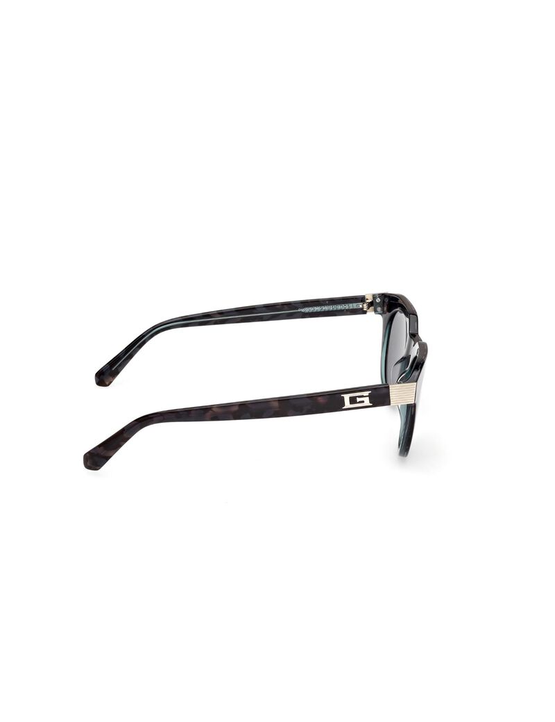 Round dark green sunglasses