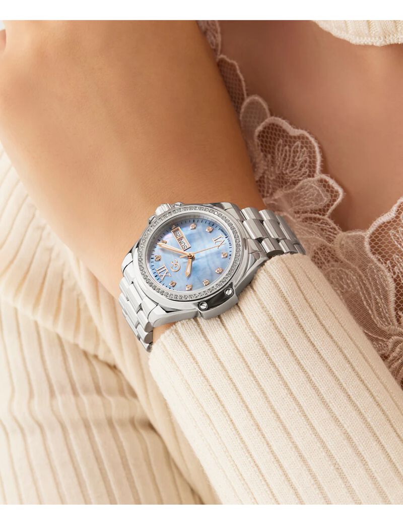 Gc Sportchic Women S 507 Mvmt Blue Dail 10 Amt Silver Stainless Steel Brct