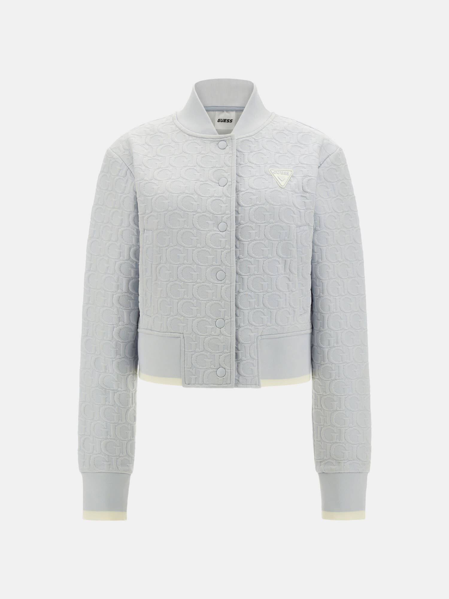 Shop GUESS Online Embossed Gj Logo Crop Sweatshirt