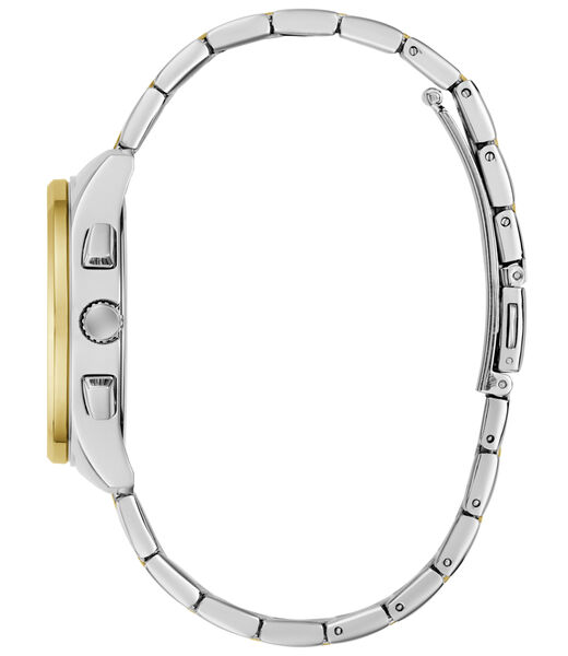 Ladies 2T Silver/Yellow Gold Tone Square Analog Watch