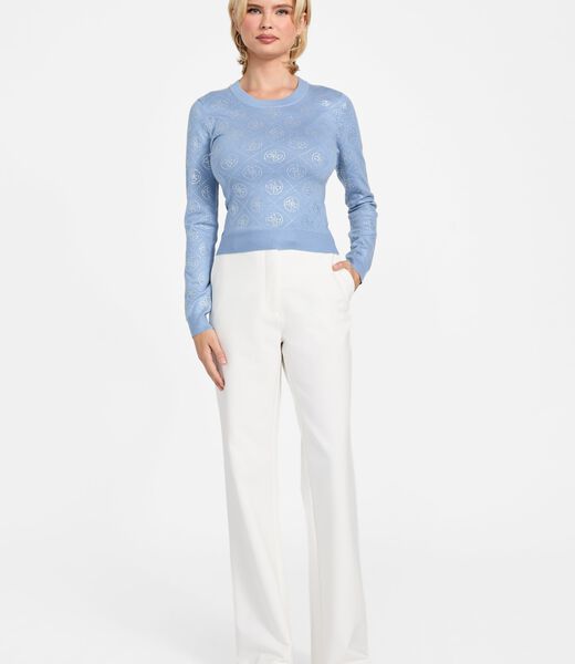 Logo rhinestones sweater
