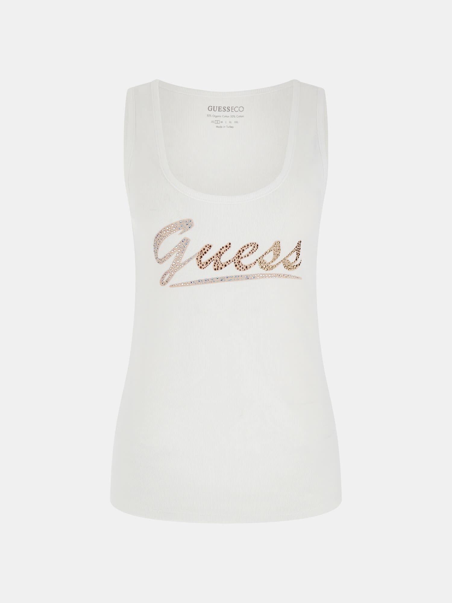 Guess cropped logo tank top clearance