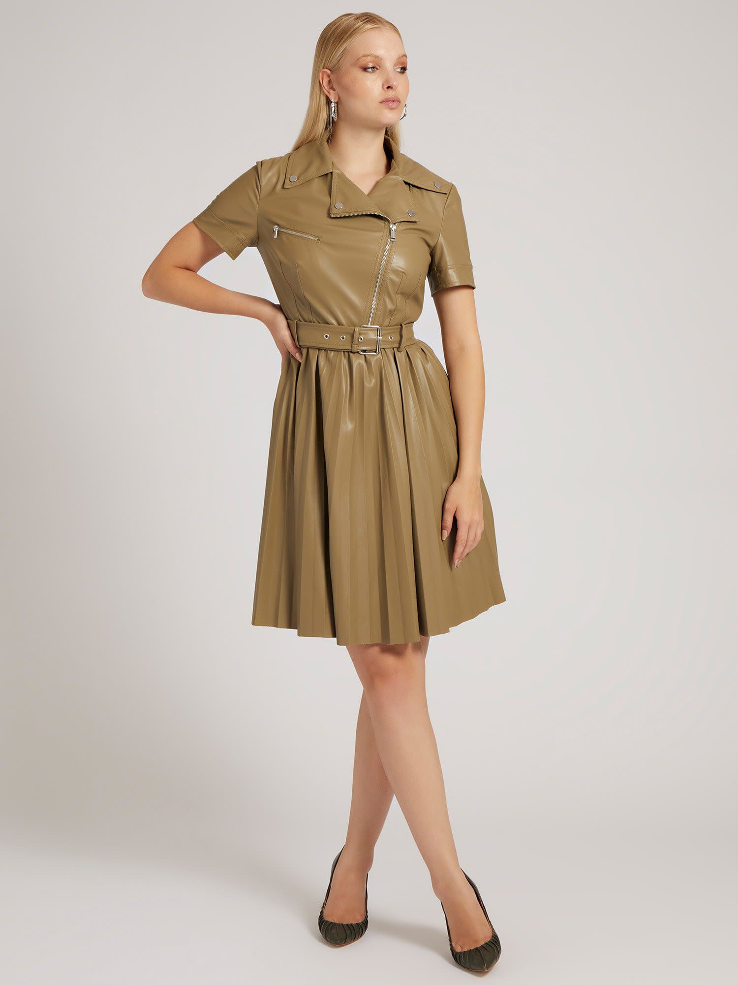 Shop GUESS Online Faux Leather Dress