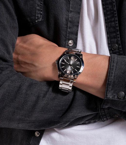 Mens Silver Tone Analog Watch