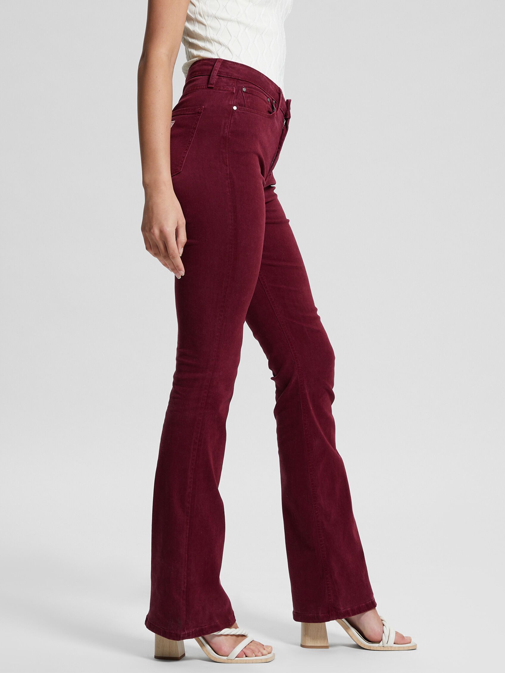 Shop GUESS Online Stretch Velvet Flare Pant