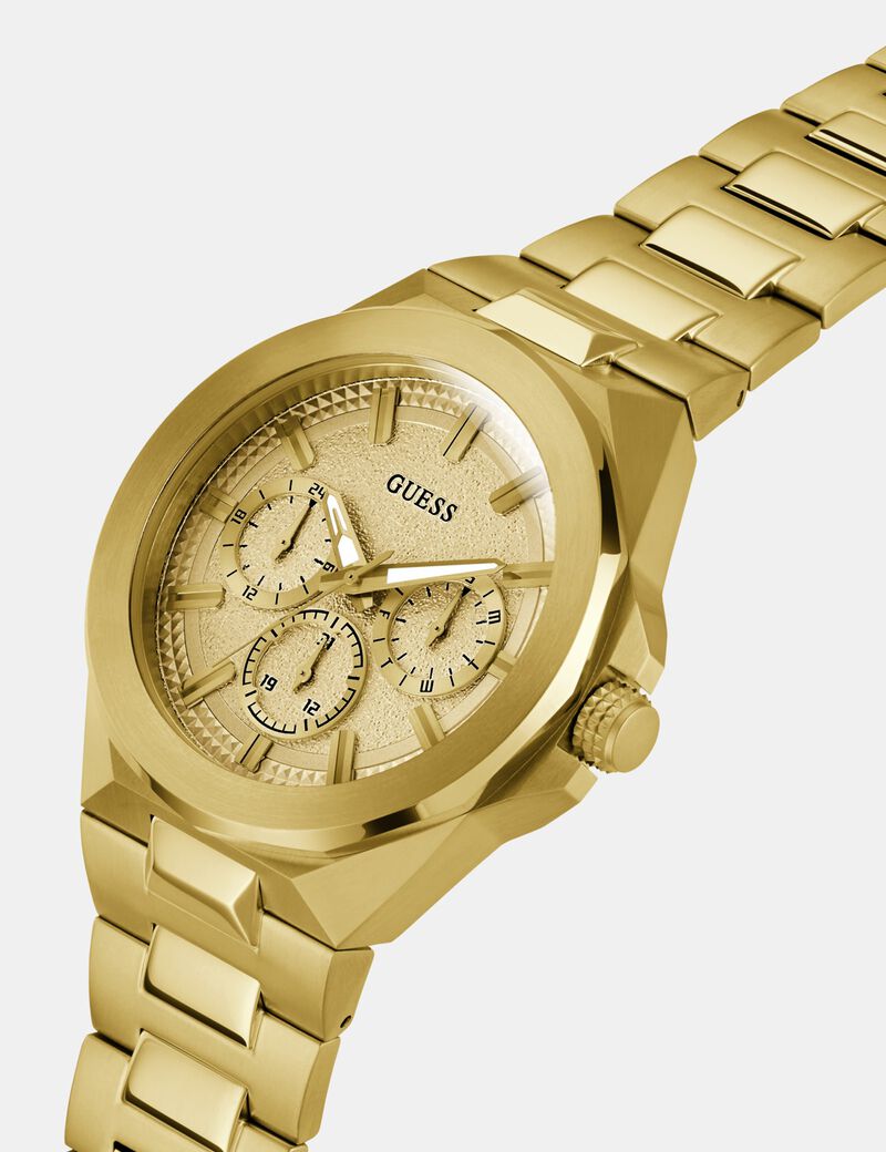 Mens Gold Tone Multi-function Watch