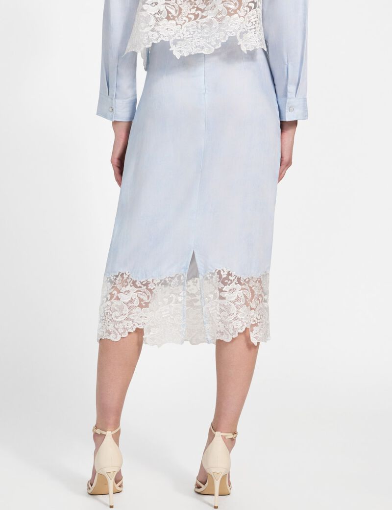 Lyocell pencil midi skirt