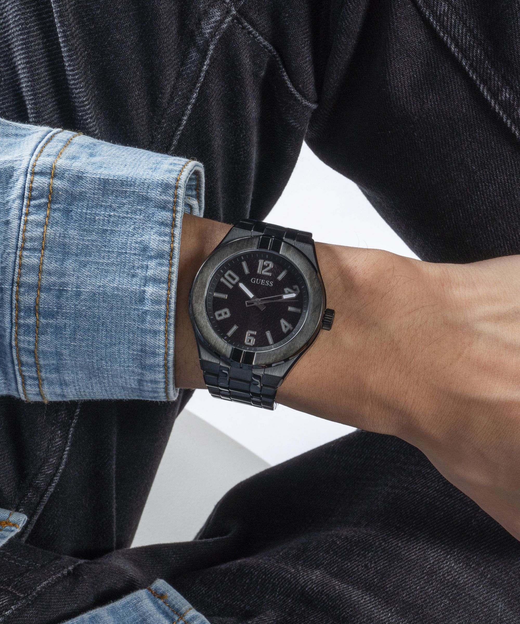 Guess all black watch outlet