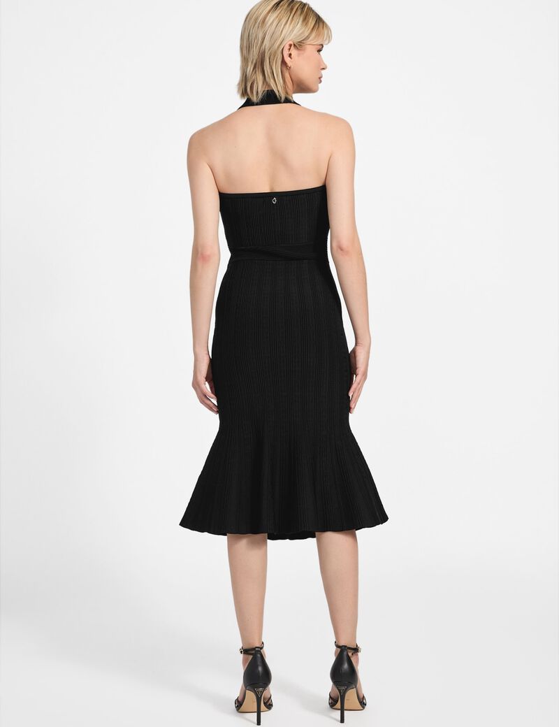 Fit-and-flare midi sweater dress