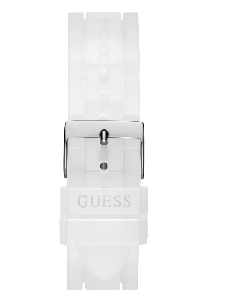 Ladies Clear Silver Tone Multi-function Watch