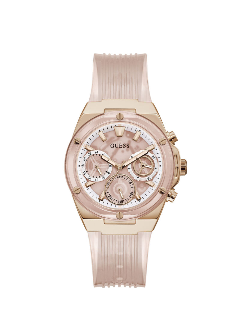 Pink Transparent Multifunction Watch