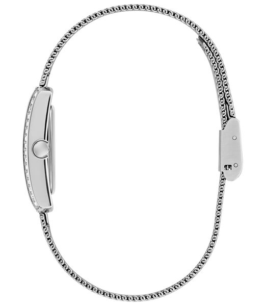 Ladies Silver Tone Rectangle Analog Watch