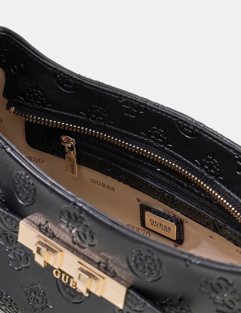 guess carmella logo shoulder bag