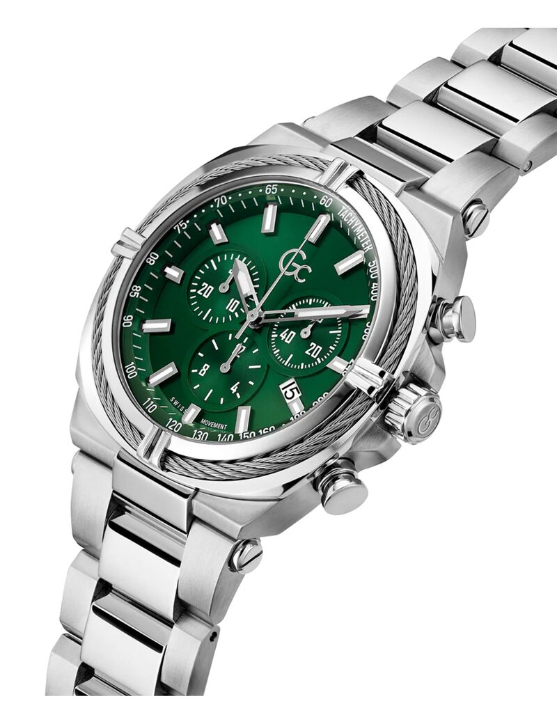 GW IRONCLASS SLV CS GRN DL 43MM QTZ CHRNO SLV SS BRCT FW23