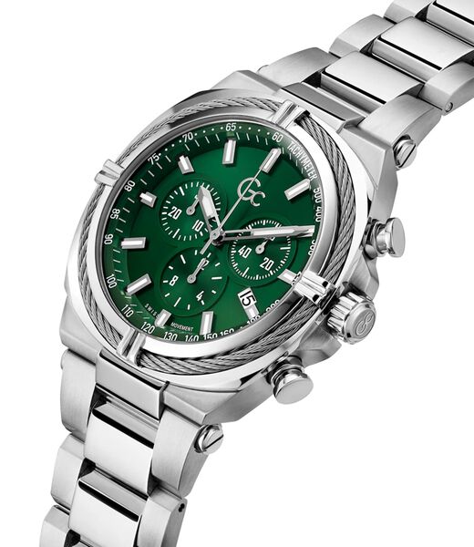 GW IRONCLASS SLV CS GRN DL 43MM QTZ CHRNO SLV SS BRCT FW23