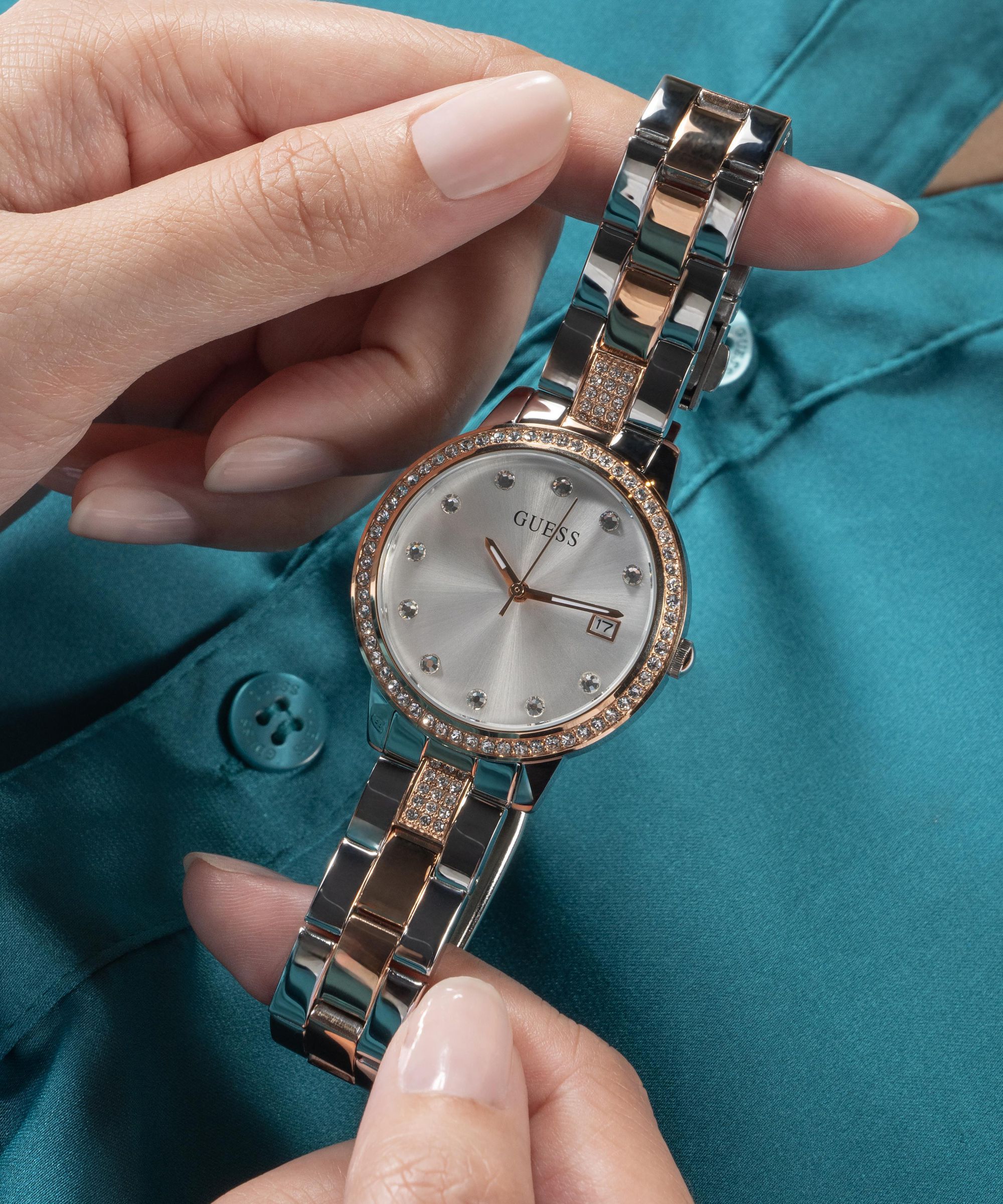 2 Tone Quartz Analog Recycled Steel Watch